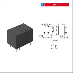 ELCART 04-07457 Rele’ miniatura uno scambio DC12V 1A