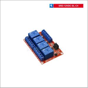 Scheda 4 Relay Relè bobina 12V Dc Singolo Scambio Songle SRD-12VDC-SL-C Spdt 250V 10A 